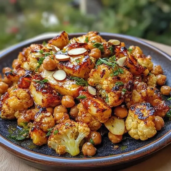 Honey Roasted Cauliflower with Grilled Halloumi Crunchy
