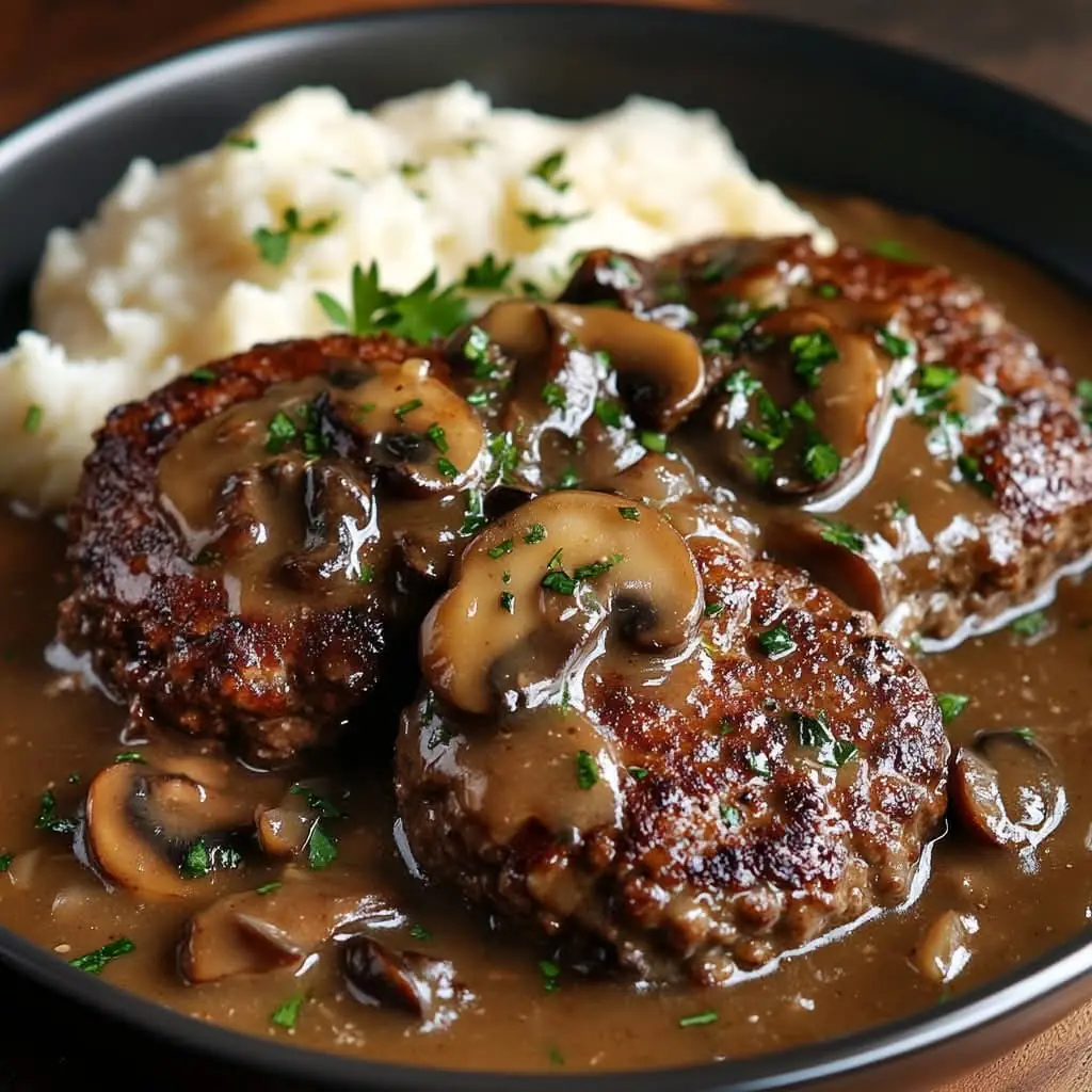 Bobby Flay’s Salisbury Steak with Mushroom Gravy