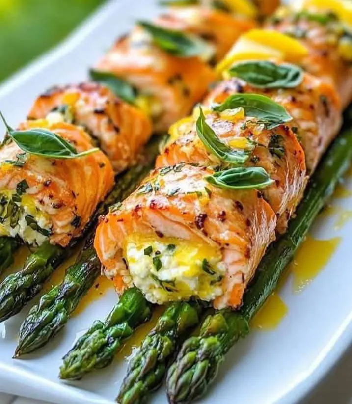 Lemon Basil Salmon Rolls