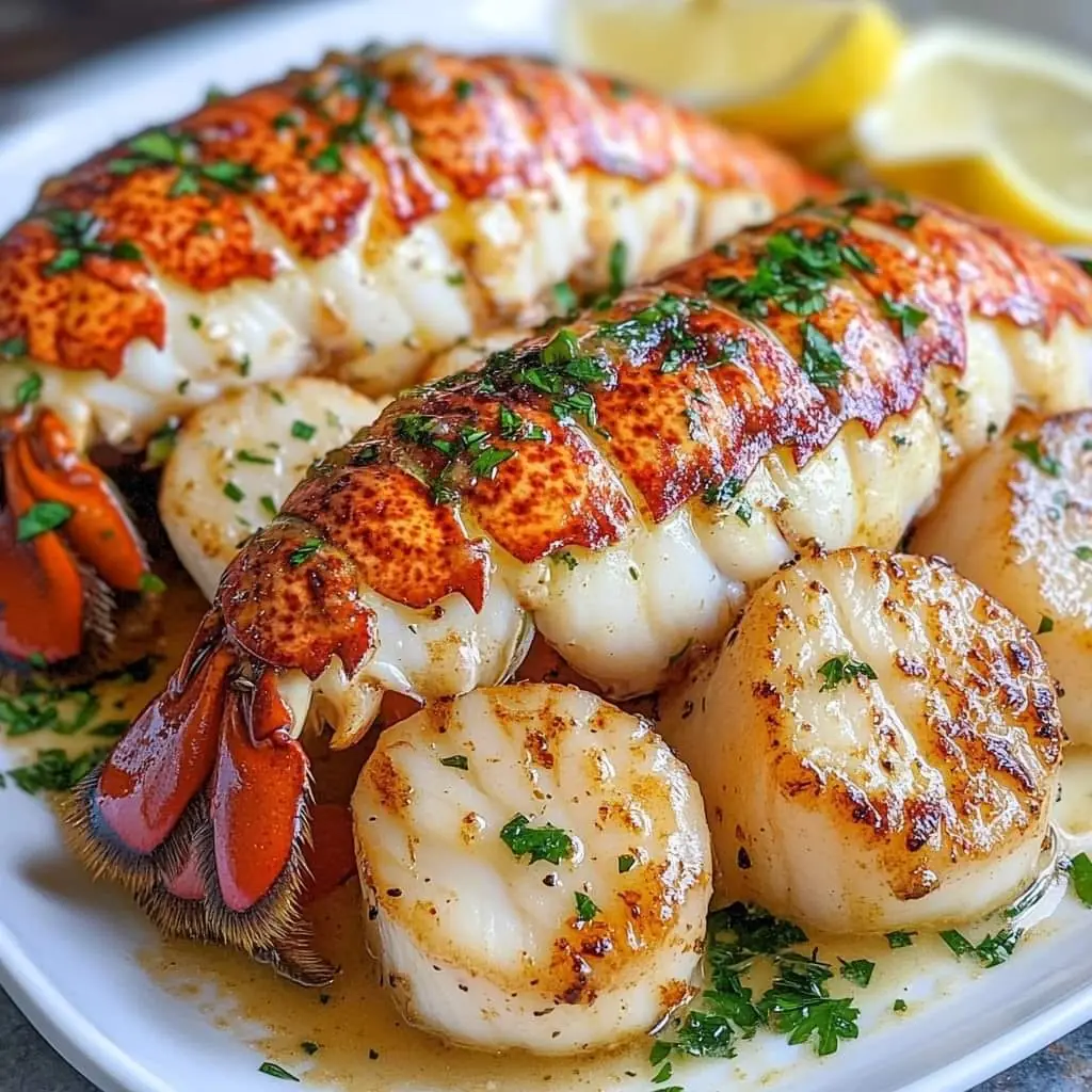 GARLIC BUTTER LOBSTER & SCALLOPS
