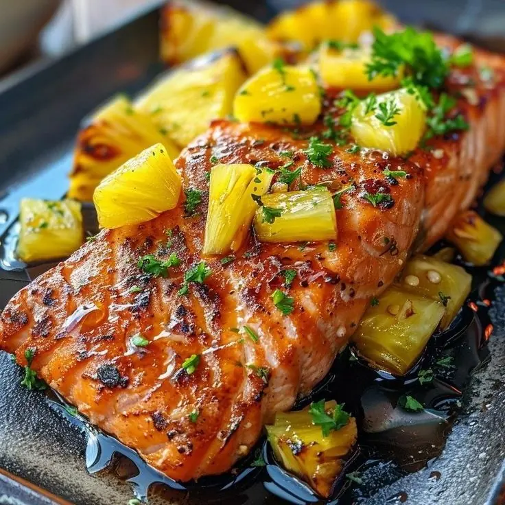 Grilled Pineapple Teriyaki Salmon