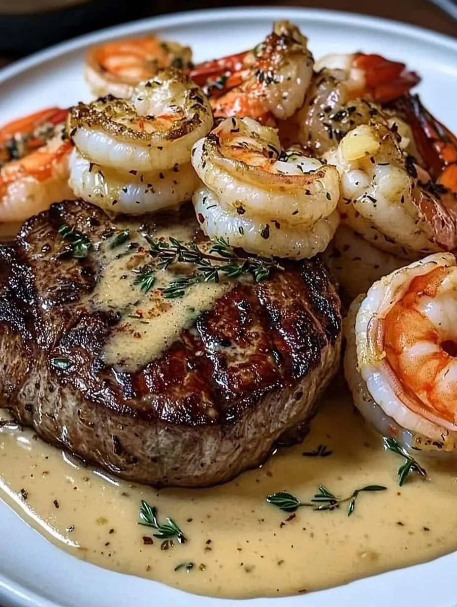 Surf & Turf with Garlic Butter Sauce