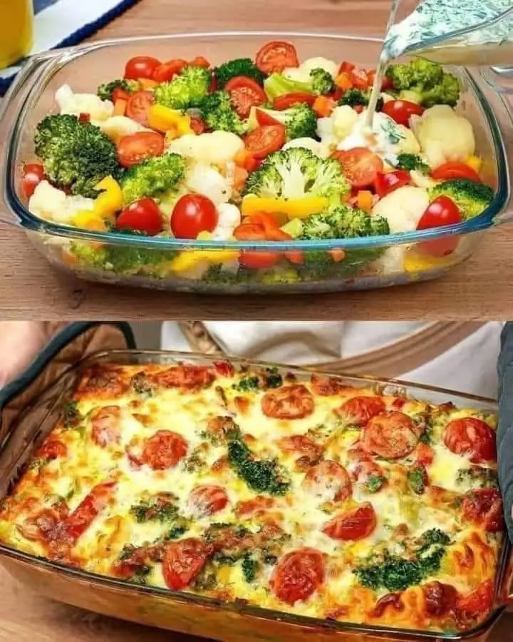 Veggie Casserole with Cauliflower and Broccoli