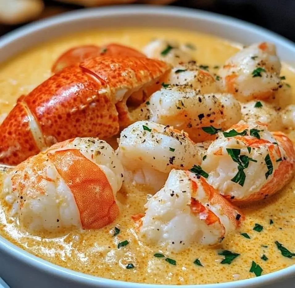 Seafood Bisque with Crab, Shrimp, and Lobster