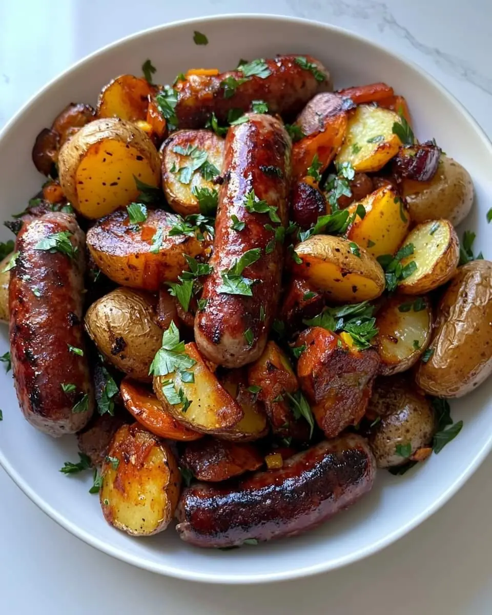 ROASTED SMOKED SAUSAGE AND POTATOES