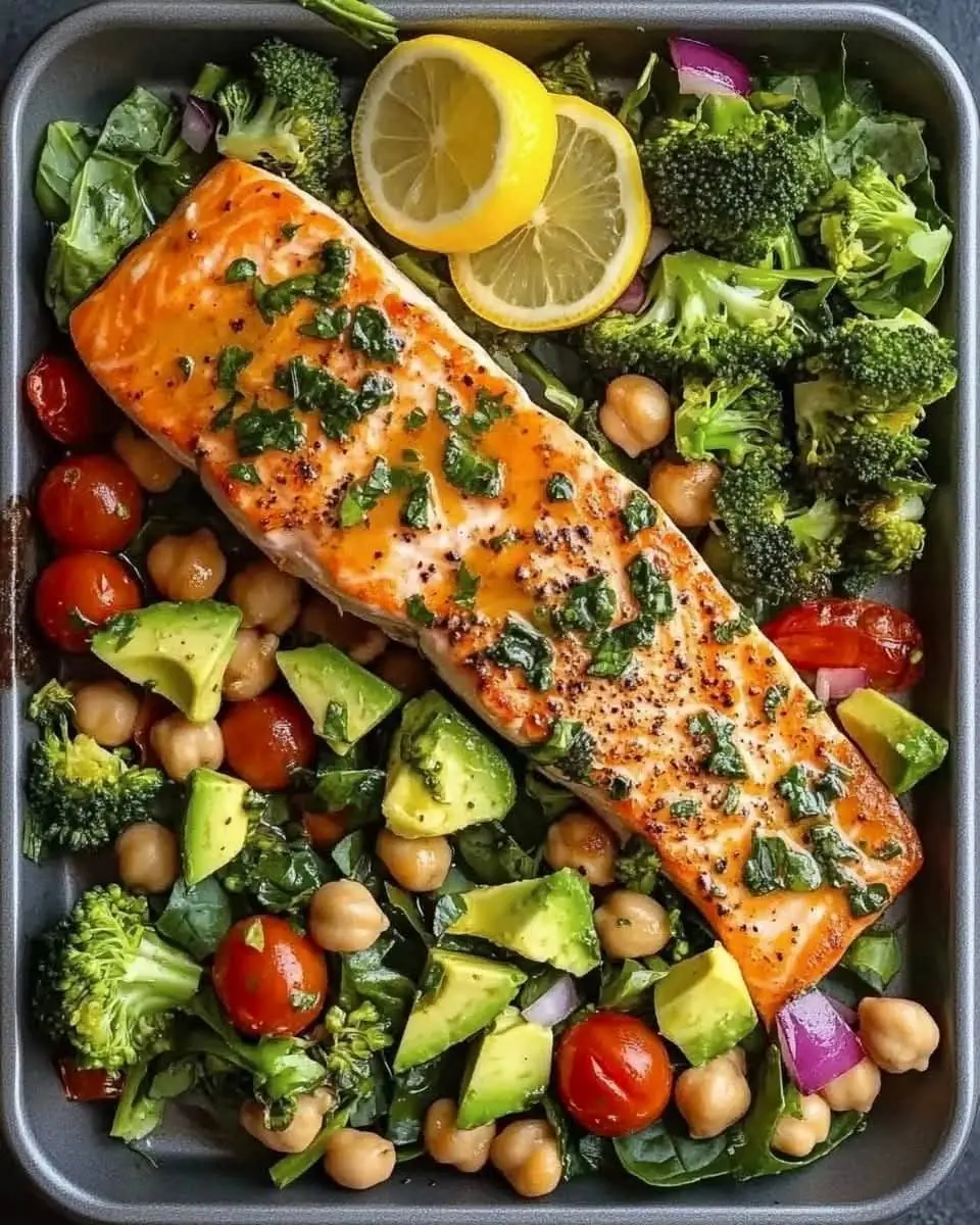 Vibrant roasted salmon salad