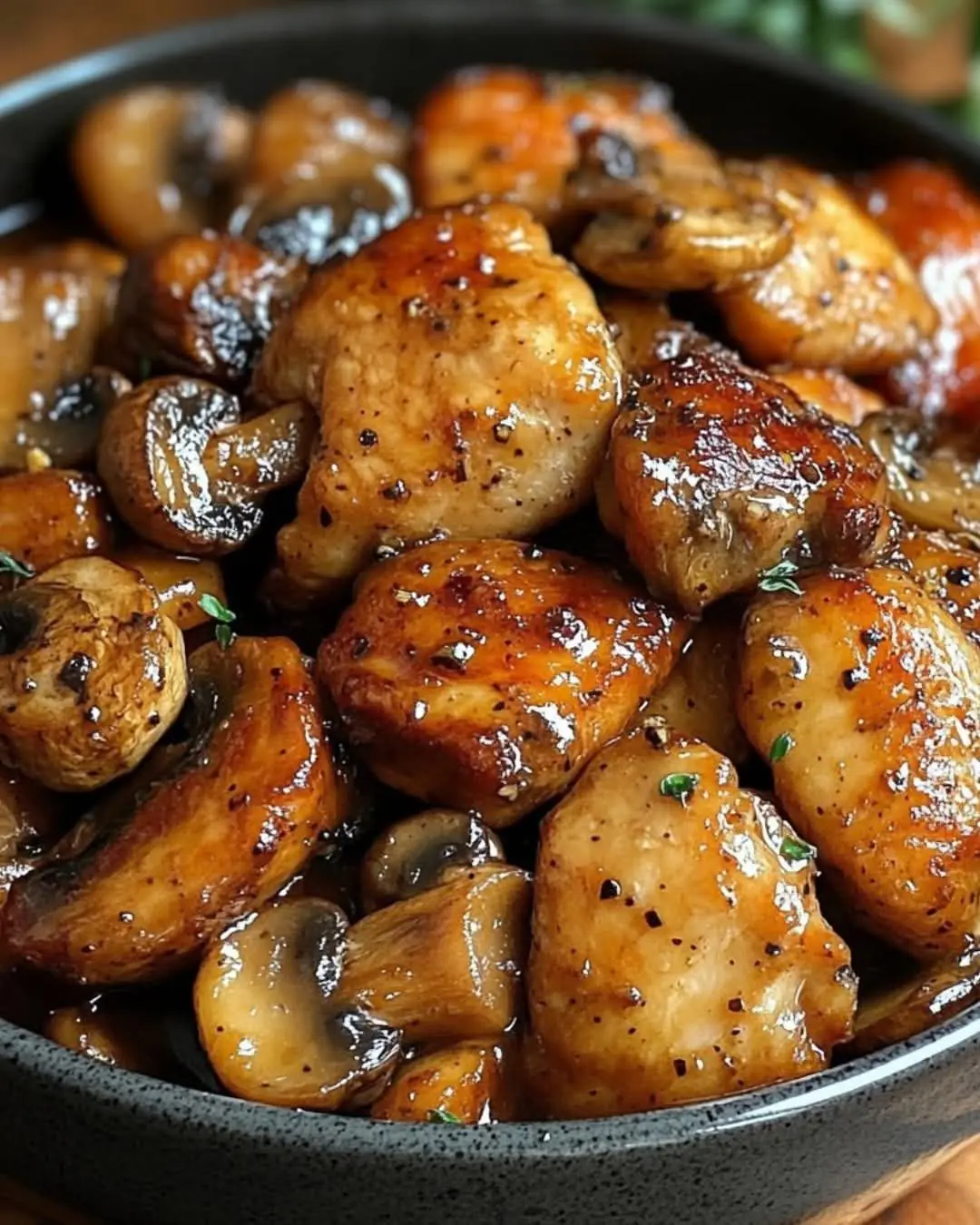 Black Pepper Chicken with Mushrooms