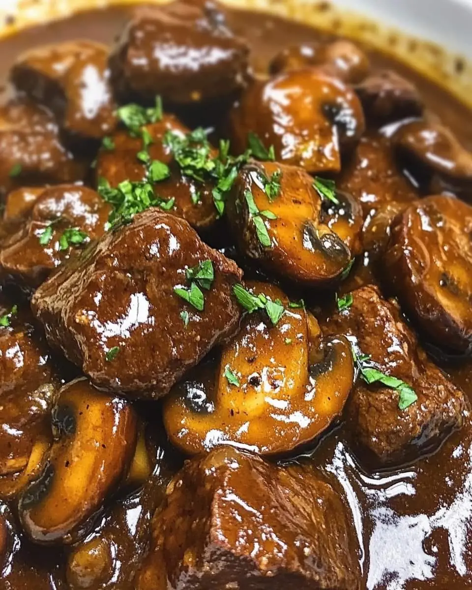 Beef Tips with Mushrooms (Slow Cooker or Instant Pot