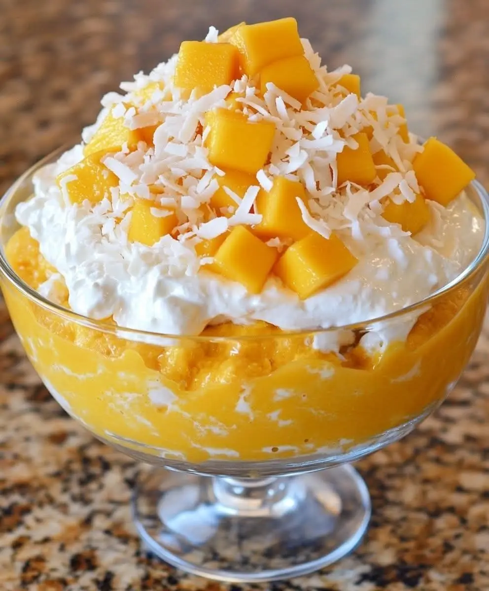Creamy Mango Coconut Pudding