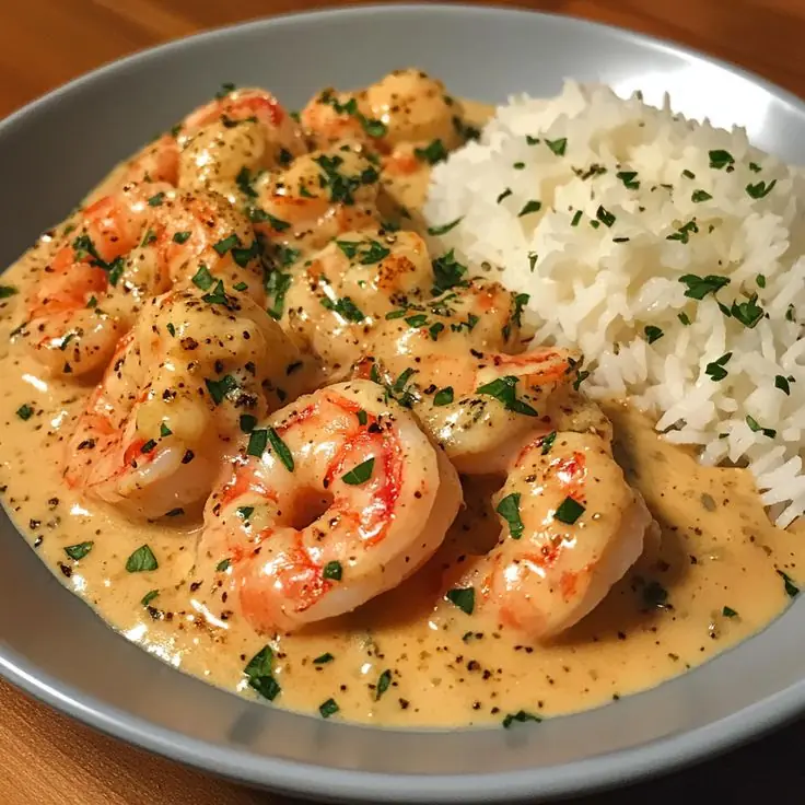 🦐 Creamy Garlic Shrimp with Rice