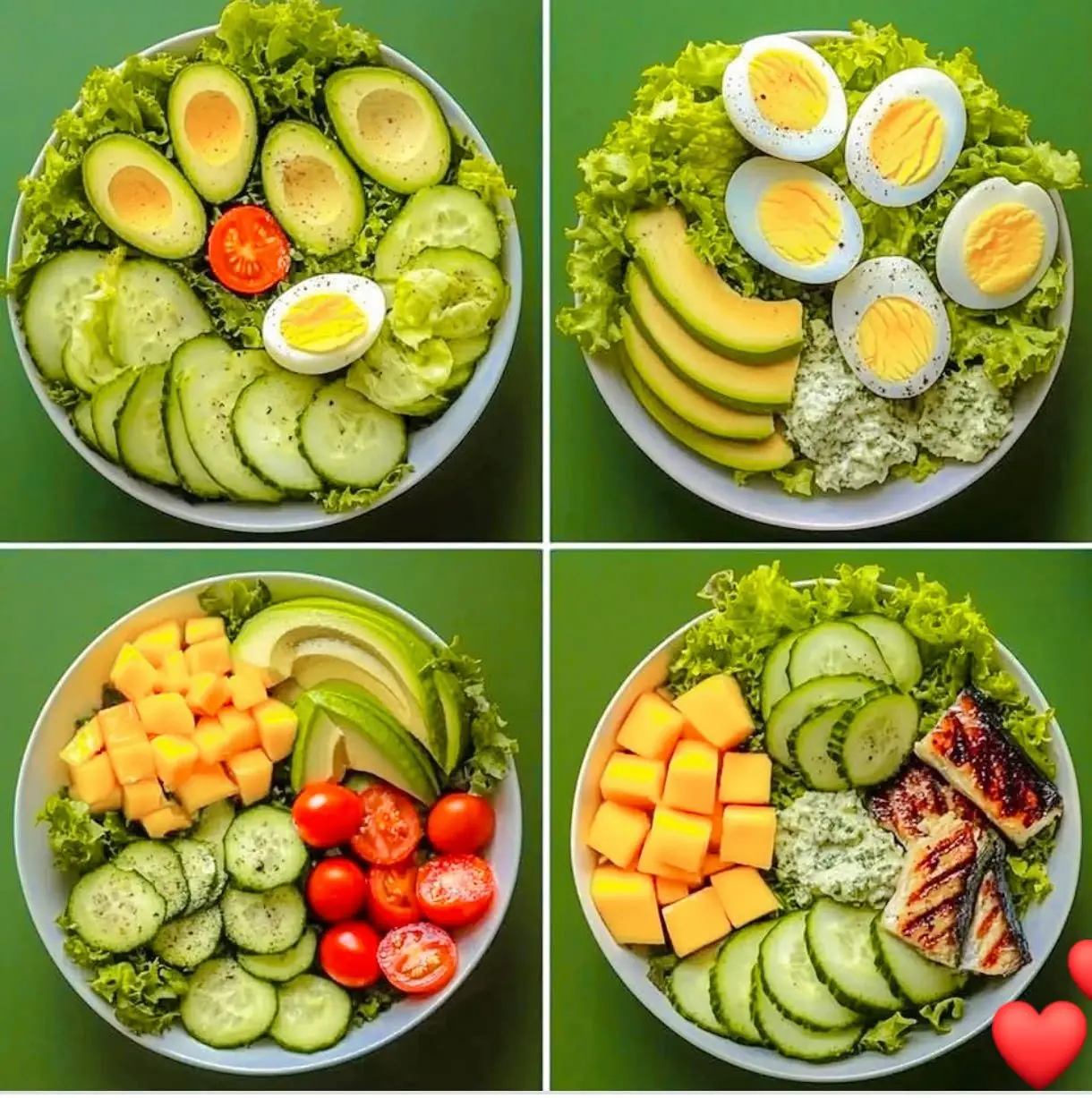 Top Left – Avocado & Cucumber Egg Bowl