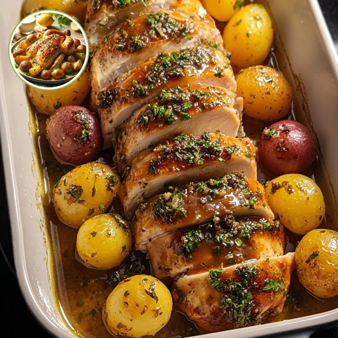 Herb-Infused Roasted Chicken with Baby Potatoes