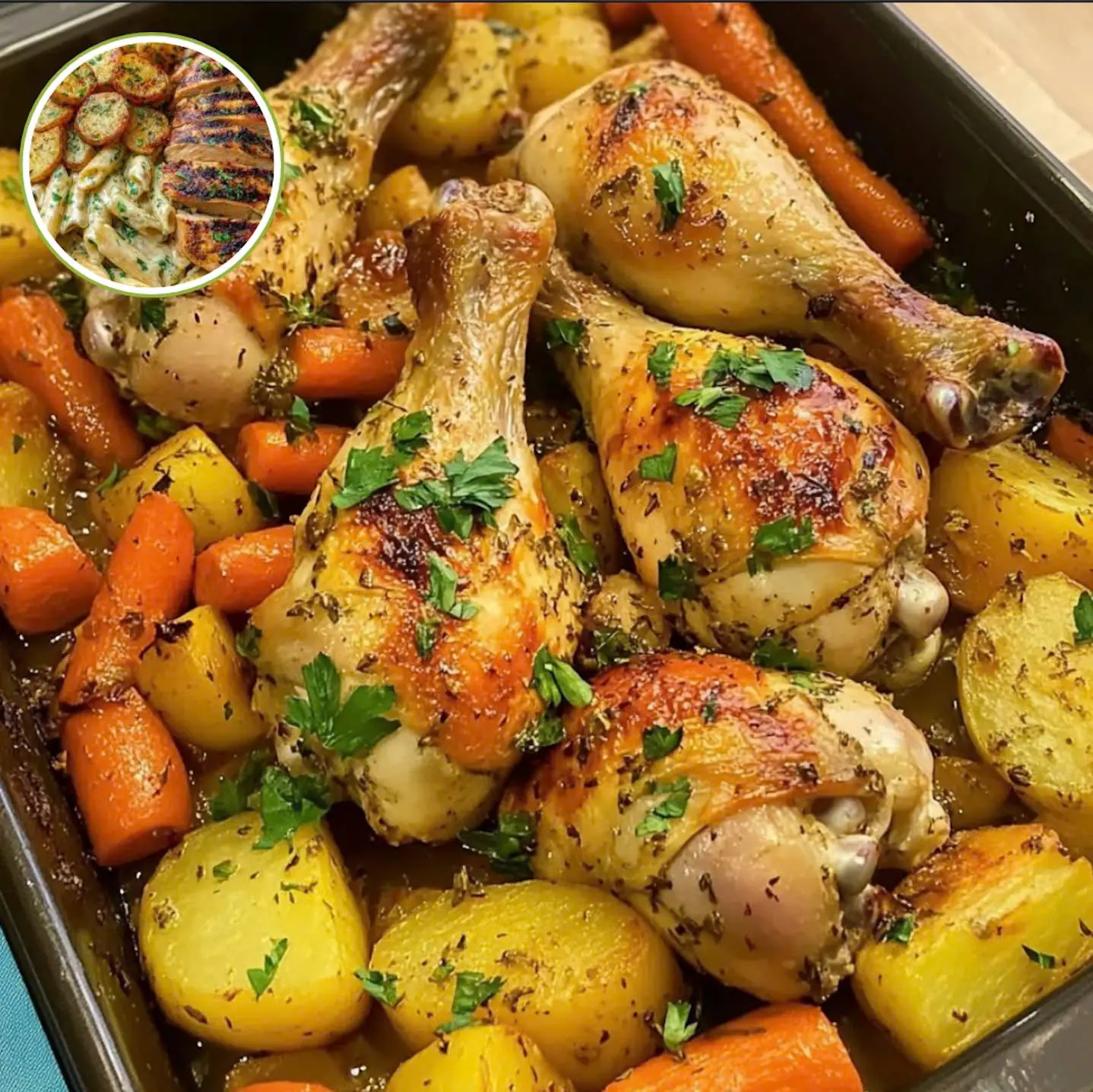 Loaded Herb Grilled Chicken with Creamy Pesto Pasta and Roasted Potatoes