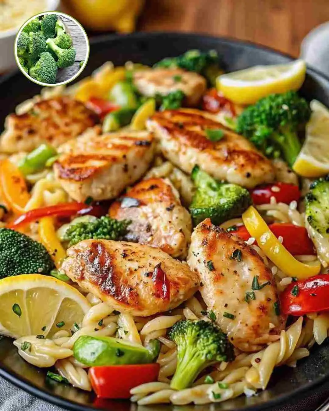 Mediterranean Orzo Salad with Tomatoes and Broccoli