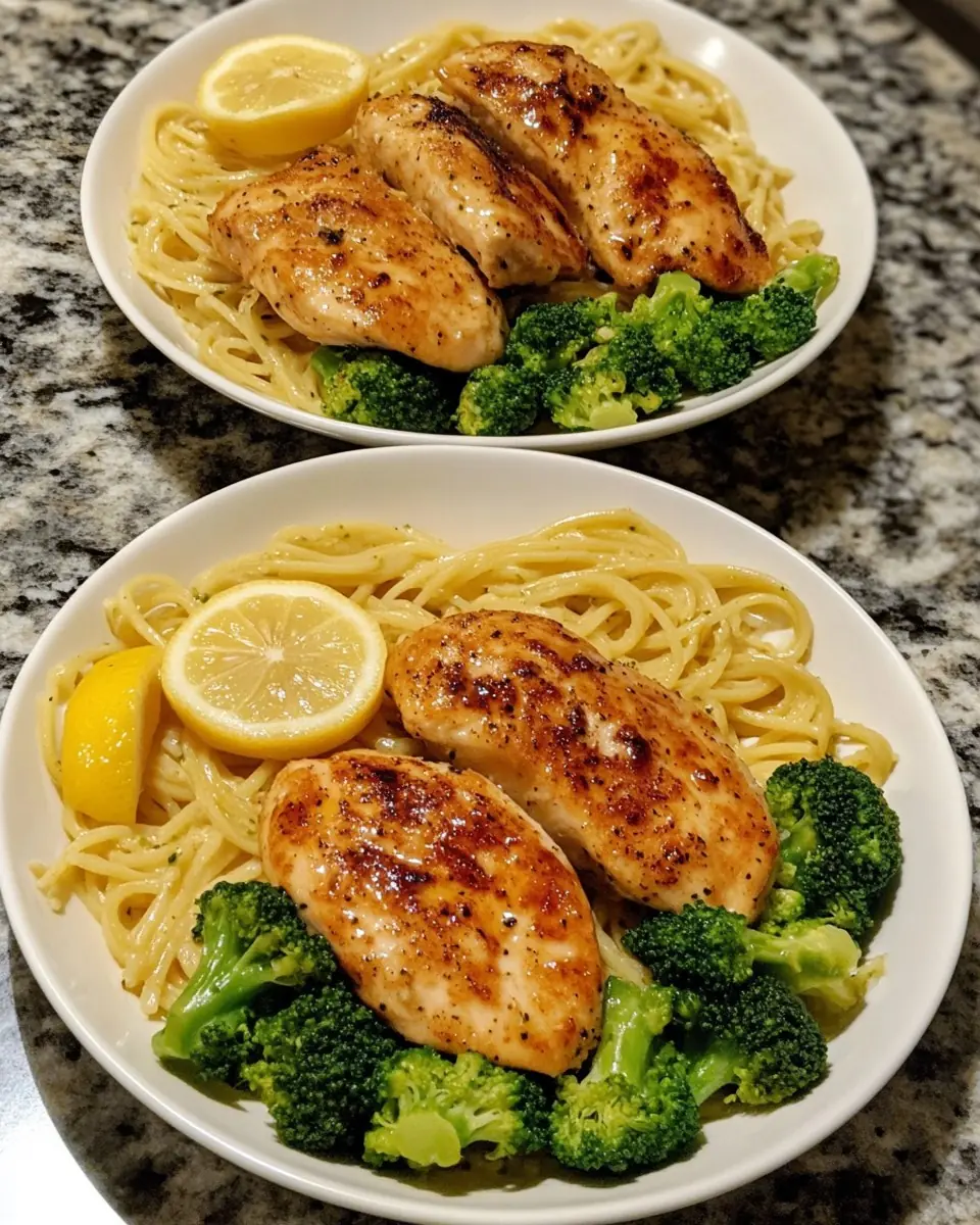 Honey Dijon Chicken with Lemon Butter Broccoli Pasta