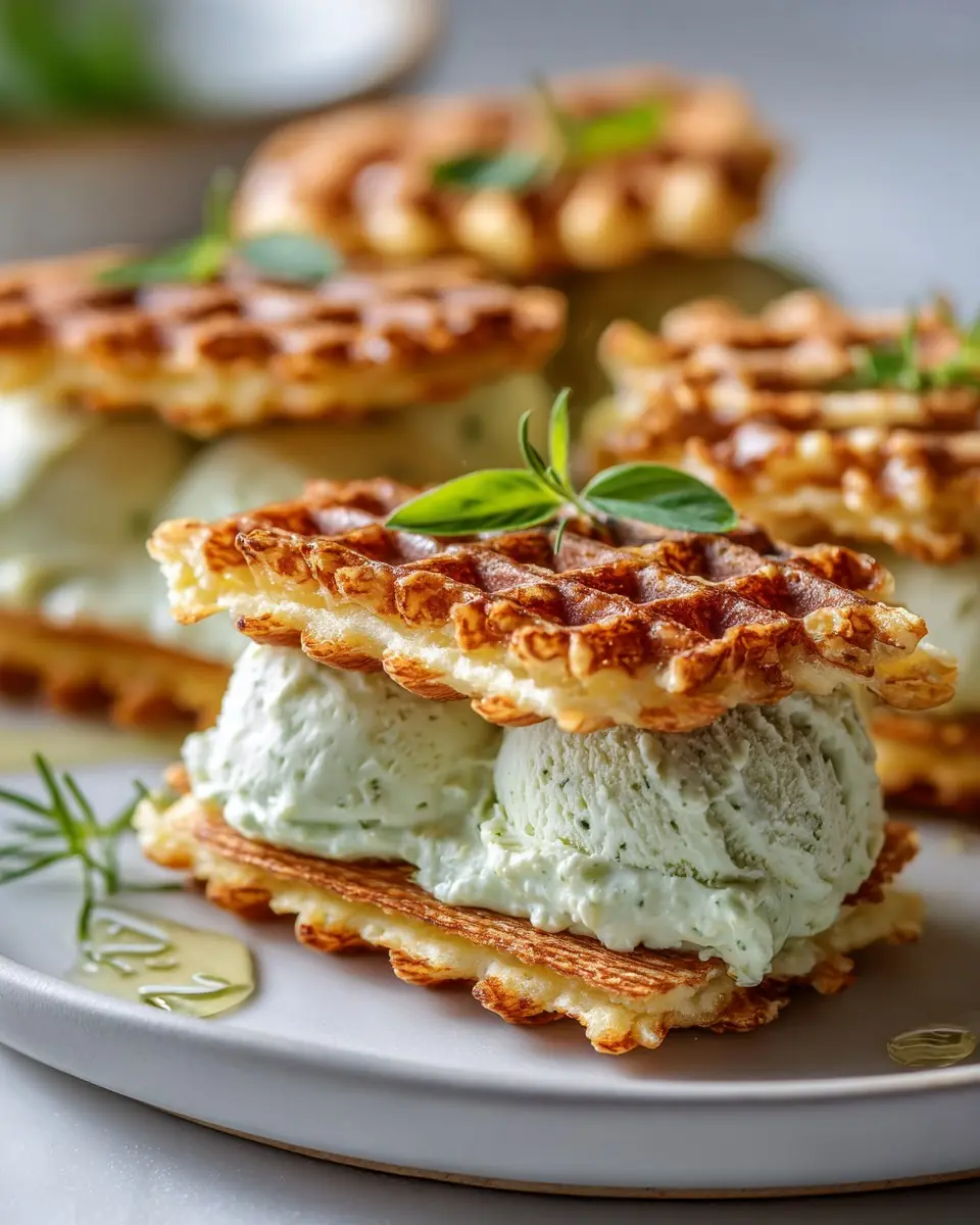 Savory Parmesan Waffle “Ice Cream” Sandwich