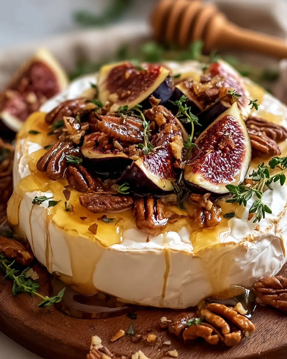 Baked Brie with Honey, Figs & Pecans