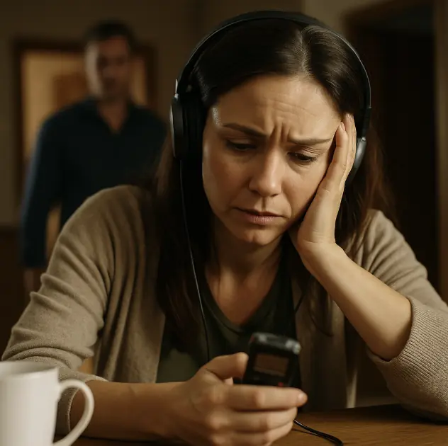 The wife placed a voice recorder on her husband when he went on another “fishing trip” with an overnight stay