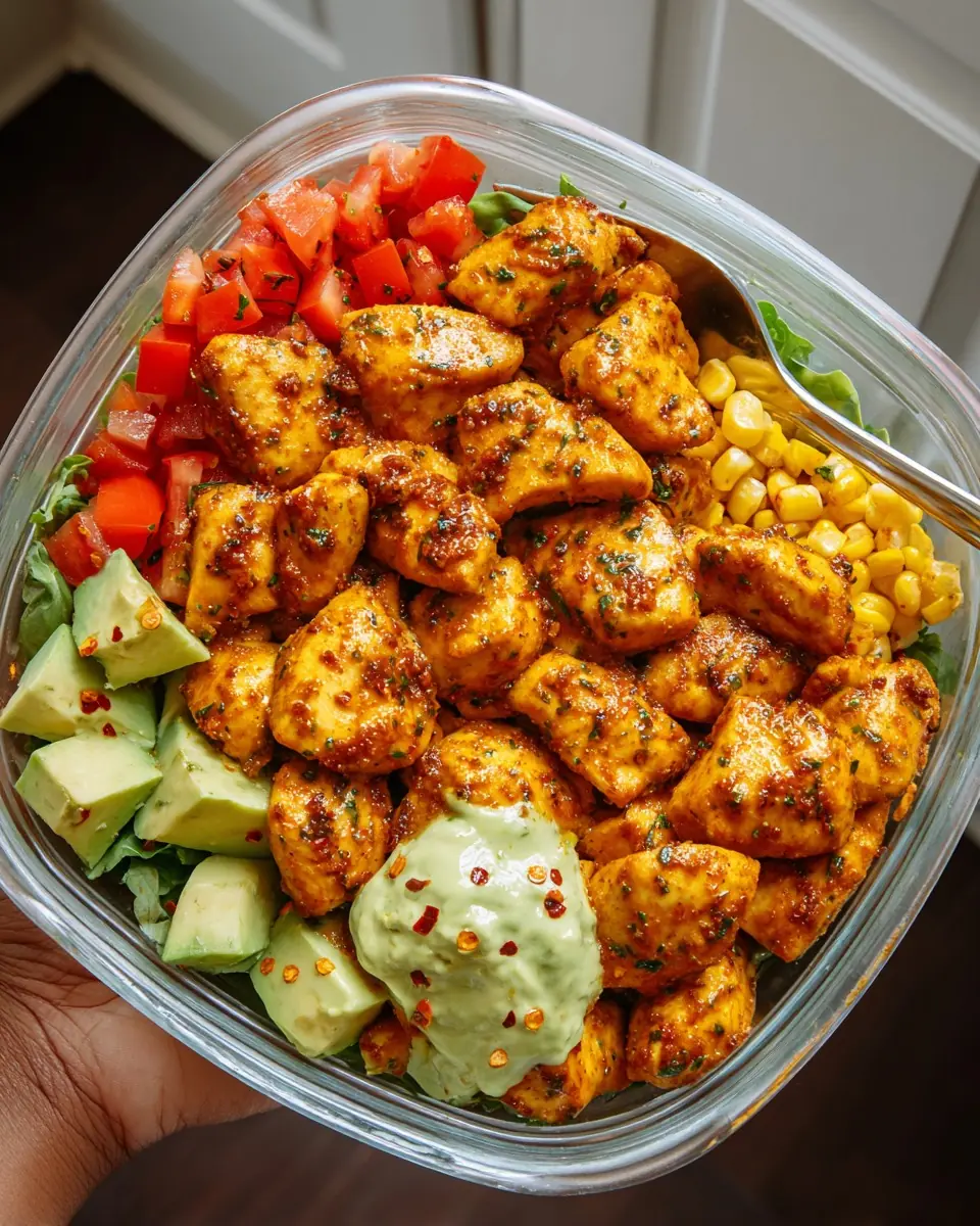 Spicy Chicken Power Bowl with Avocado Crema